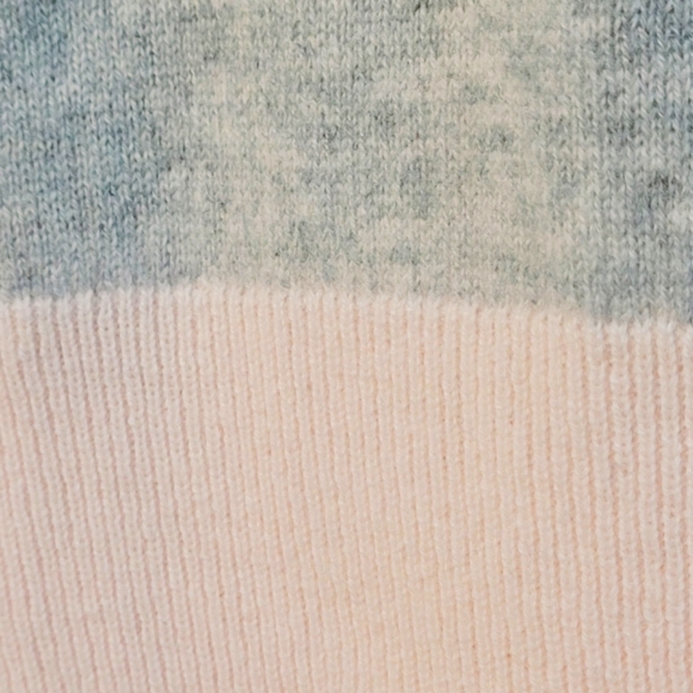 Esthēme 100% Cashmere Colorblock Cowl Neck Sweater Heather Gray Blush Pink - Picture 14 of 14